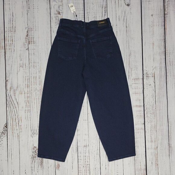 Express Women's Size 2 Balloon Leg Super High Rise Dark Wash Chic Denim Jeans - Picture 6 of 7